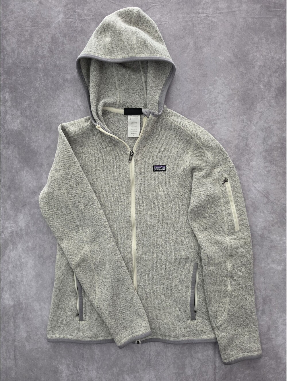 Patagonia Women's Small Better Sweater Hooded Fleece Jacket Gray Full Zip Hoodie